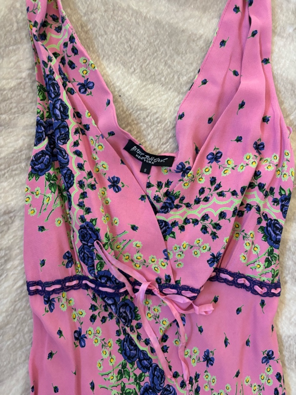 Betsey Johnson Pink Floral Print Midi Dress - Picture 2 of 4